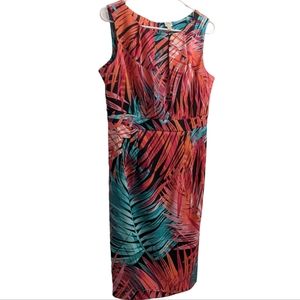 Sangria Multicolor Palms Retro Dress 10P